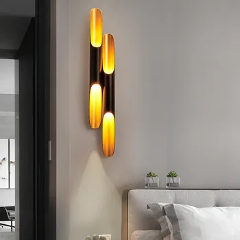 Post-modernus įstrižai burną aliuminio vamzdžio sienelės lempa, miegamojo, koridoriaus asmenybės juostelės LED dvivietis vadovas wall-mount šviesos YHJ122608
