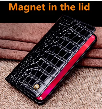 Prabanga Veršiena Natūralios Odos Magnetinis Dėklas Padengti Atvejais Huawei P Smart Z/Huawei P9 Plus 
