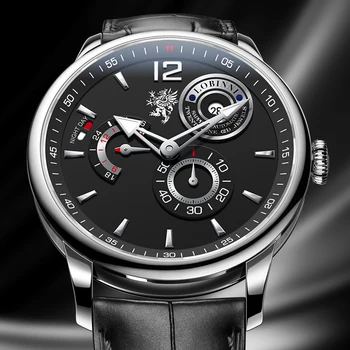 Prabangos Prekės LOBINNI Šveicarija vyriški Laikrodžiai Safyras Automatinis Mechaninis laikrodis Vyras Multi-funkcija Šviesos Vandeniui L18012