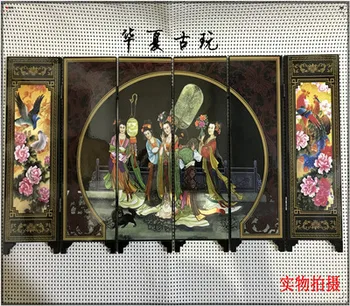 Prabangus antikvarinis lacquerware mažas ekranas, apdailos (imperial concubine nuotraukos)