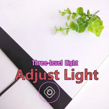 Pritemdomi LED Light trinkelėmis Diamond Dažymo įrankiai šviesdėžės Diamond siuvinėjimo Šviesus valdybos Galite reguliuoti šviesos Diamond mozaikos įrankis