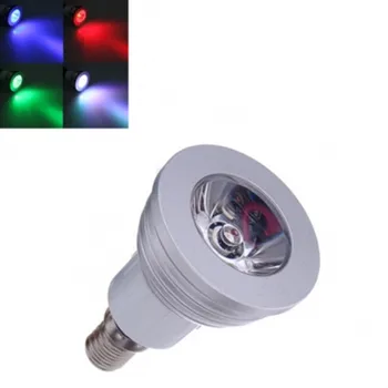 Pritemdomi RGB 3W LED šviesos prožektorius E14 GU10 110V, 220V ultra ryškumas + 24 pagrindinių nuotolinio valdymo Aukštos kokybės 10vnt/daug