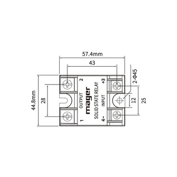 Protingo namo relės maitinimo reikmenys SSR 80A vienfazis (Solid State Relay DC Kontrolės AC VALD-1 D4880 Apkrovos įtampa 24-480V