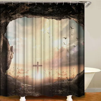 Psychedelic dangų Jėzus dušo užuolaidos vandeniui douchegordijn vonios užuolaidų dekoracijos namams
