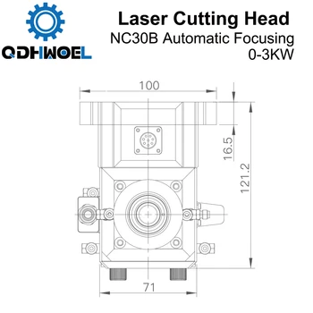 QDHWOEL WSX 0-3KW NC30B Pluošto Lazerio Pjovimo Galvos Automatinis Fokusavimas Didelės Galios QBH 3000W Metalo Pjovimo