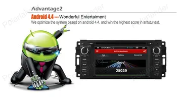Quad core Android 4.4 Car DVD GPS Multimedia Stereo Radijo Grotuvas Jeep Chrysler Čerokių Vadas 