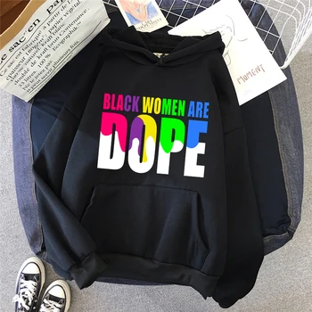 Raidės juodos queens spausdinti pilka hoodies moterų kawaii juoda merginos magija moterys dope negabaritinių hoodie streetwear melanino viršų