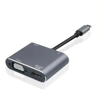 Rankman Tipo C iki 4K VGA USB C 3.0 Hub Adapteris, skirtas macBook Nintend Sam