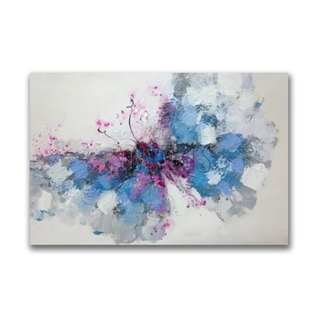 Rankų darbo aliejaus tapybai Mėlynas, purpurinis drugelis color splash stiliaus modernus akrilo meno vidaus apdaila