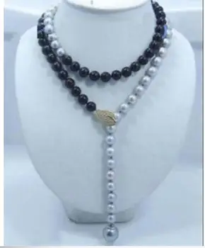 Reguliuojamas 10-9 MM gamtos Turo juoda juoda perlų 36