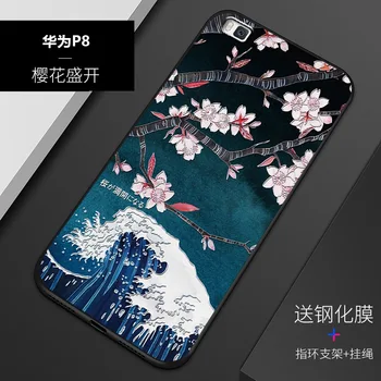 Reljefinis senovinių Rytų Azijos, Kinijos, Japonijos stiliaus atveju, Huawei P8 , P8 LITE Sniego Kalnų Dekretas Krano padengti P8LITE