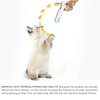 Rikošetas Cat Stick Pet Žaislas Funny Cat Stick Plunksnų Interaktyvus Žaislas Pelės Kamuolys Siurbimo Taures Patalpų Chase Žaislas