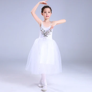 Romantiška Baleto Mdc Kostiumai Vaikams Dirželiai Ilgai Tiulio Swan Ballerina Šokių Suknelę Mergaitėms Čiuožimo Suknelė Tiktų Komplektai