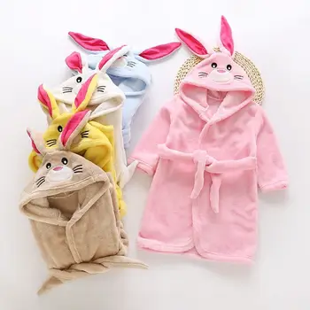 Rudenį ir žiemą baby girl chalatas vaikų pižama minkšta flanelė šiltas gobtuvu vaikų drabužius, rankšluostį mažylis berniukas drabužiai