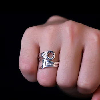 S925 Sterlingas Sidabro Žiedas Tailando Sidabro Atviras Žiedas Valdinga Veržliarakčio Retro Žiedas Asmenybės Europoje Ir Amerikoje Vyrų Žiedas