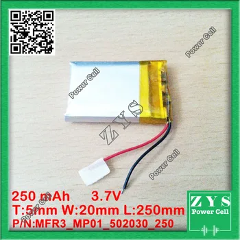 Saugos Pakuotės(Level4), 3,7 V ličio polimerų baterija 052030 502030 250mah MP3 MP4 MP5 žaislas polimero ličio baterija ProtectionBoard