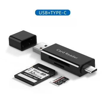 SD Kortelių Skaitytuvas Tipas-C Kortelių Skaitytuvas 3 In 1 USB 3.0 TF/Mirco SD Smart Atminties Kortelių Skaitytuvą, USB OTG, Flash Drive atminties Kortelių skaitytuvo Adapteris