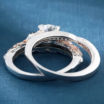 Seanlov Kaukolės Žiedas Rinkiniai Rodis Padengtą Didelį Aišku, Cz Kristalų Moterų Vestuvių Pažadas Žiedas Punk Moterų Piršto Žiedas Papuošalai