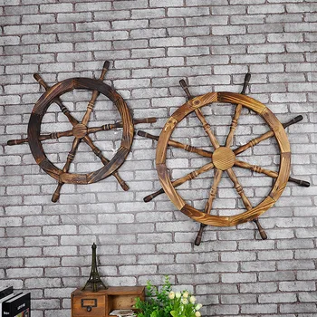 Senovinių namų dekoro Laivų Medienos vairas vairo Juostą 3D sienų papuošimai Laivybos vairas Kūrybinės Fotografijos statulėlės medienos