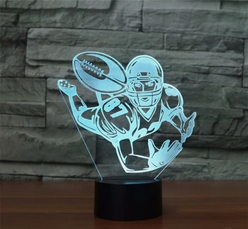 [Septynių Neon]nemokamas Pristatymas regbis formos Akrilo 7Colors Stalo Lempos 3D Lempos Naujovė Led Nakties Šviesos Millennium Falcon Šviesos