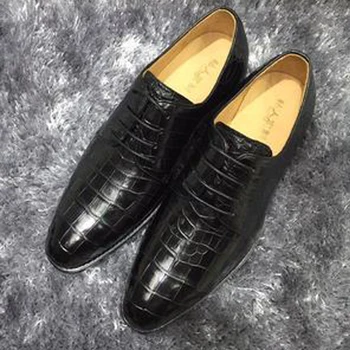 Shenzhen dae krokodilo odos batai, vyrams, suknelė, batai, Rankų darbo batus, suvarstomi Laisvalaikio bateliai vyrų odos batus guminis padas vyrų padais