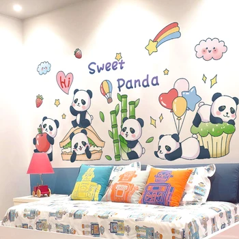 [SHIJUEHEZI] Panda Gyvūnų Sienų Lipdukai 