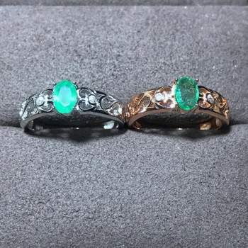 SHIQING Zambija pobūdžio smaragdas originali brangakmenio fine jewelry sterlingas sidabro širdies derliaus moterų žiedai už meilę