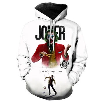 Siaubo Filmas Joker 3D Atspausdintas Hoodie Palaidinės JIS Klounas Mados Atsitiktinis Megztinis Vyrams, Moterims, Hip-Hop Streetwear Negabaritinių Hoodies