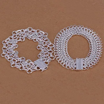 Sidabro padengtą papuošalų rinkiniai, sterlingas sidabro-papuošalai papuošalų rinkinys Šimtakojis Apyrankę S209 /CXJPHKEY Bracelet005 Bracelet013