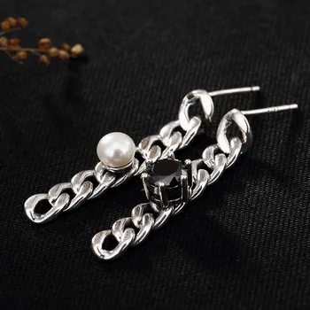 Sidabro S925 Gryno Sidabro Antikvariniai Tailando sidabro austi perlamutro inkrustacijos cirkonis perlas lady korėjos auskarai auskarai didmeninės