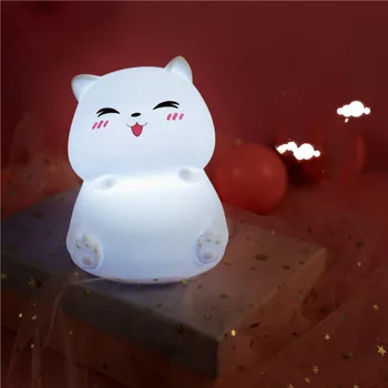 Silikoninė Usb Įkrovimo Helovinas Vaiduoklis Naktį, Šviesos diodų (LED) Šalies Vaikams, Atmosfera Dvasios Šviesos Paglostyti Cute Kačių 3D Vaikas Kalėdų Dovana