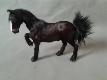 Simulaiton arklių žaislas polietileno&kailiai, arklių modelis dovana, apie 20cmx10cmx17cm