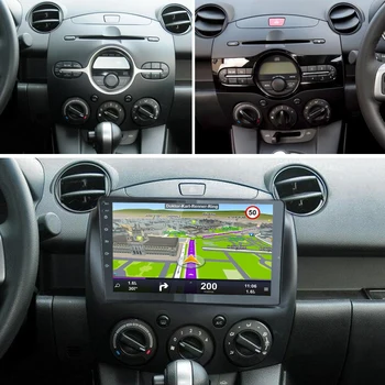 Sinosmart8 Core,DSP 48EQ Automobilių GPS Navigacija Radijo Mazda 2 2008-2013 m. 2din 2.5 D IPS/QLED Ekranas
