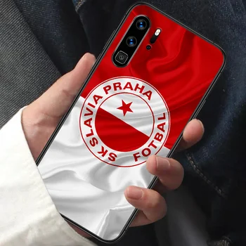 Sk Slavia Praha, čekijos Respublika Telefoną Atveju HUAWEI P 9 10 20 30 40 Lite smart Pro Z 2019 Nova 5T 6 7 i juoda Etui Tendencija Funda