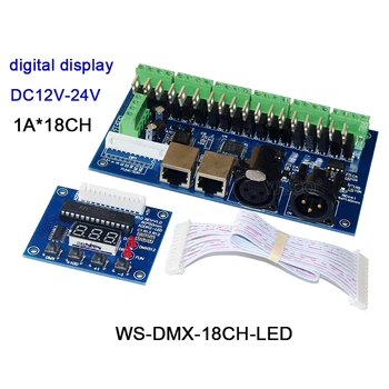 Skaitmeninis vamzdžio ekranas,DC5V-36V,3CH/4CH/12CH/18CH/24CH/36CH led RGB/RGBW DMX512 Dekoderis valdytojas led šviesos juostelės led modulis