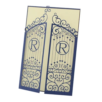 Skiedra metallic popieriaus amatai pjovimas lazeriu durų stiliaus užsakymą individualizuoti pakvietimo vestuvių reikmenys