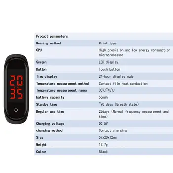 Smart Apyrankę Kūno Temperatūros Matavimo Smartband su Laiku Ekrane Žiūrėti X3UA