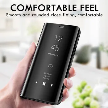 Smart Veidrodis Peržiūrėti Flip Case For Huawei Honor 9X P40 30 P20 Y9 Y7 Y6 Pro P Smart 2019 2020 Mate 30 20 10 Lite Padengti Rubisafe Coque