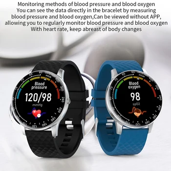 Smart Watch Moterys Vyrai Visą Paspauskite Fitness Tracker Širdies ritmas, Kraujo Spaudimas Smart Laikrodį Smartwatch 