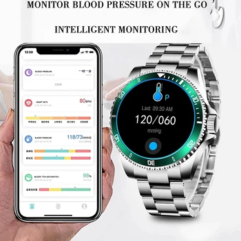 Smart Watch Vyrų Naujas Verslo LED Visiškai Jutiklinis Ekranas, 