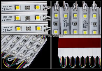 SMD 5050 LED modulis vandeniui SMD5050 LED moduliai pasirašo LED reklamos šviesos modulis DC12V 0.72 W 3 led nemokamas pristatymas