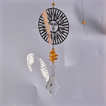 Sodo suncatcher sodo puošmena vaivorykštė surinkimo kabantys krištolo prim ornamentu langą kristalų housewarming dovana, namų dekoro