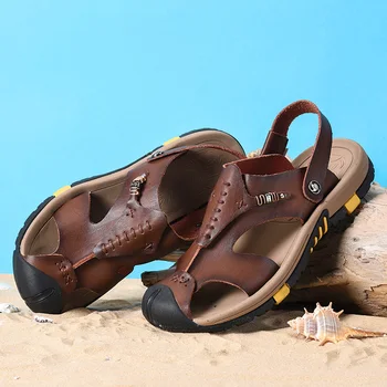 Sommer zomerschoenen sandalai schoenen sandalsslippers mannen originali paplūdimio veikia odos mens komfortą zapatos hombre sandles
