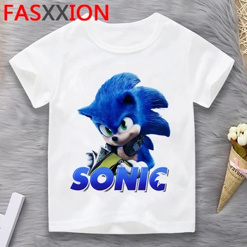 Sonic the Hedgehog merginos enfant berniukų drabužiai juokinga alt dizaineris mielas enfant filė marškinėlius enfant