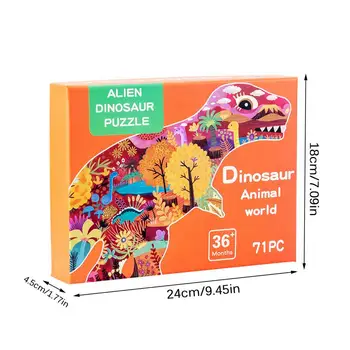 Spalvinga dinozaurą-Galvosūkį, 71 86 74 Vienetų Medinė Dėlionė Suaugusiems Kūrybos Puzzle Žaidimai Vaikams Mediniai Dovana Žaislas