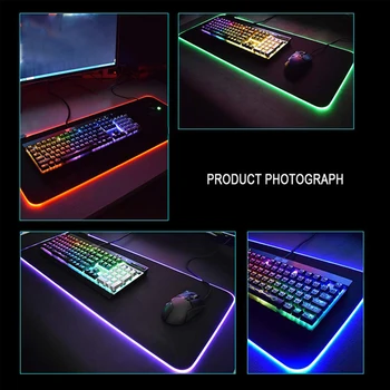 Spalvinga RGB Pelės Mygtukai Nustato Klaviatūros Didelis Pelės Kilimėlis Žaidimą Anti Slip Gumos Computer Entertainment PC Priedai