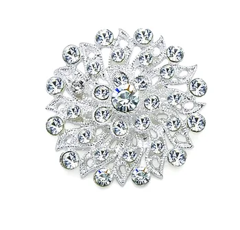 Sparkly Sidabro Tonas Aišku, Kalnų Krištolas Kristalų Diamante Mažų Gėlių Pin Sages Moterims