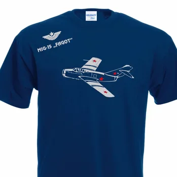 Spausdinti vyriški trumparankoviai Mados O-Kaklo Medvilnės Marškinėliai Marškinėliai Mig-15 Fagot Korėja Vietnamas Mikojan Jet Flugzeug filmą Tee marškinėliai