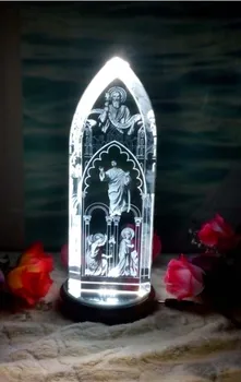 Specialus pasiūlymas -22CM DIDELIS 2020-geriausia dovana Religinių Jėzaus Kristaus Atėjimas Šventasis Tėvas Mergelės Marijos 3D Kristalų Vaizdo statula
