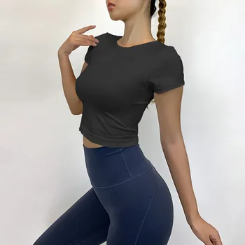Sprogstamųjų sporto marškinėliai greitai-džiovinimo moterų trumparankoviai stora veikia seksualus, sporto drabužiai, marškinėliai, jogos drabužių
